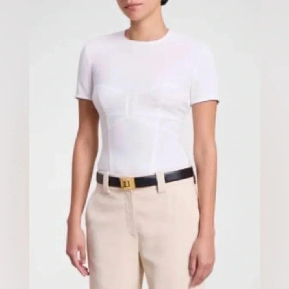 A.L.C Beau Seamed Short-Sleeve Top B831